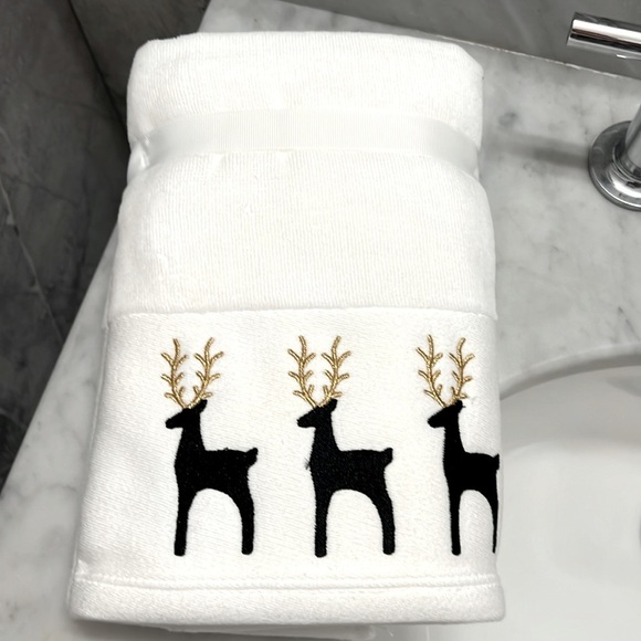 The Farmhouse - ‘Golden Antlers’ Hand Towels. NWT *Last One! Firm! - Picture 2 of 3